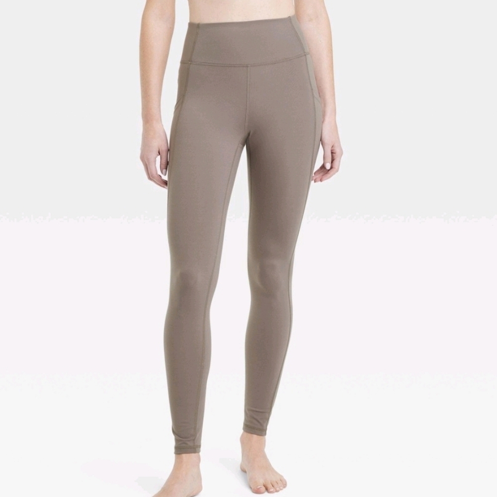 Women's Brushed Sculpt High-Rise Pocketed Leggings - All In Motion Brown - XS